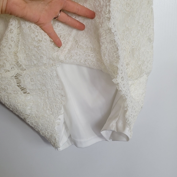 Lulu’s Take Me to Brunch Dress Lace Shift Scalloped Dress Medium - Picture 6 of 13